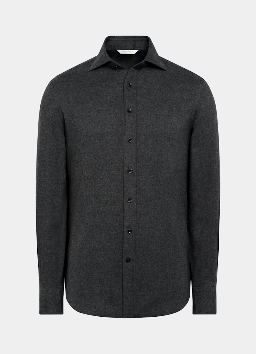 Dark Grey Tailored Fit Shirt