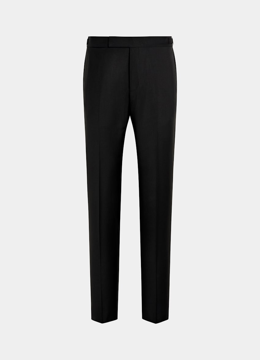 Navy Slim Leg Straight Tuxedo Pants