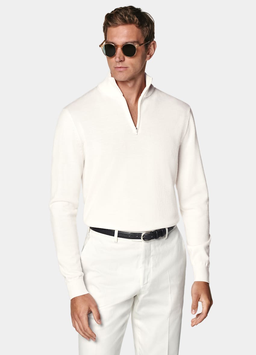 Off-White Merino Half Zip