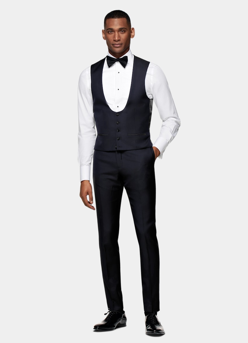 Navy Tuxedo Waistcoat