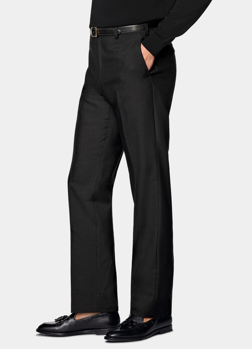 Black Straight Leg Suit Trousers