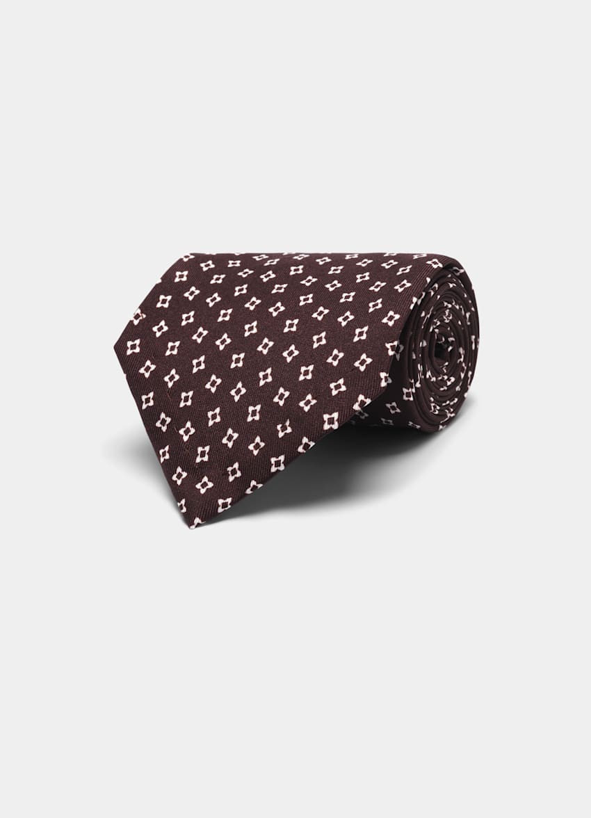 Brown Flower Tie