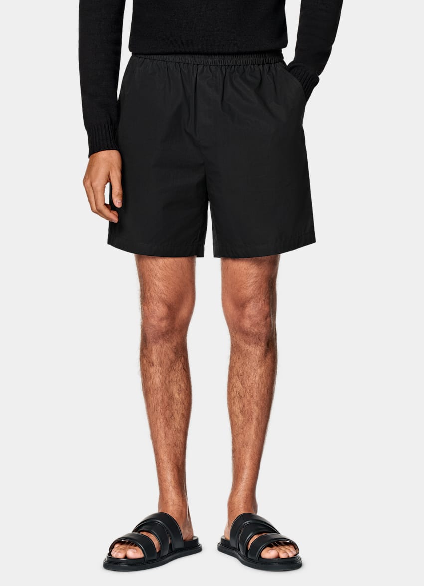 Black Straight Leg Shorts