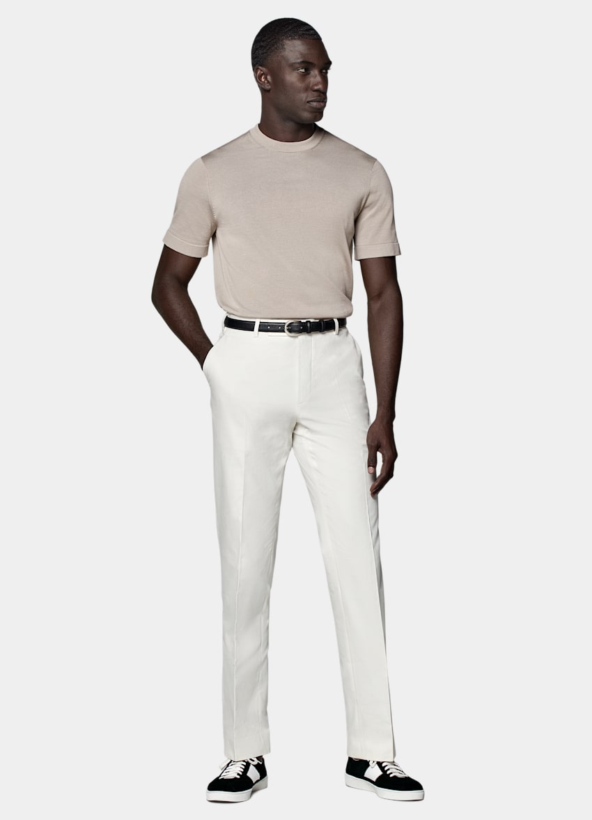 Light Taupe Short Sleeve Crewneck