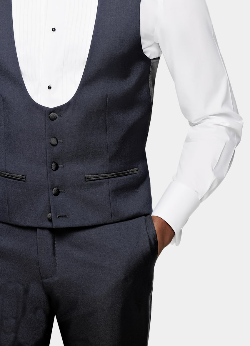 Navy Tuxedo Waistcoat