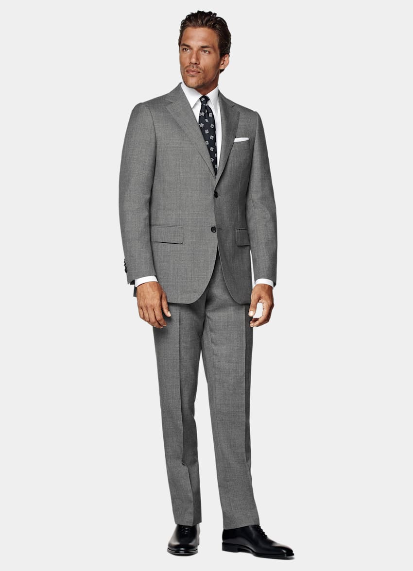 Mid Grey Perennial Tailored Fit Lazio Suit