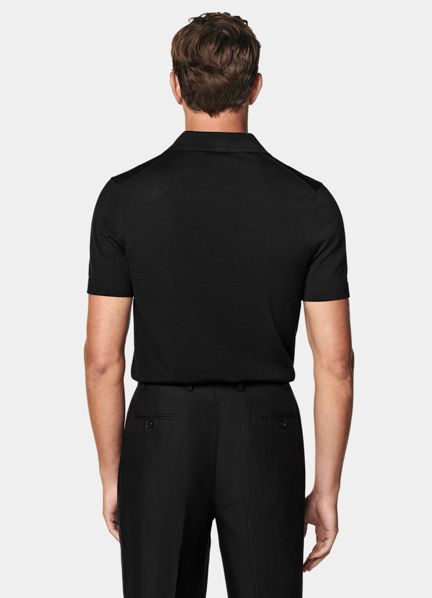 Black Buttonless Polo