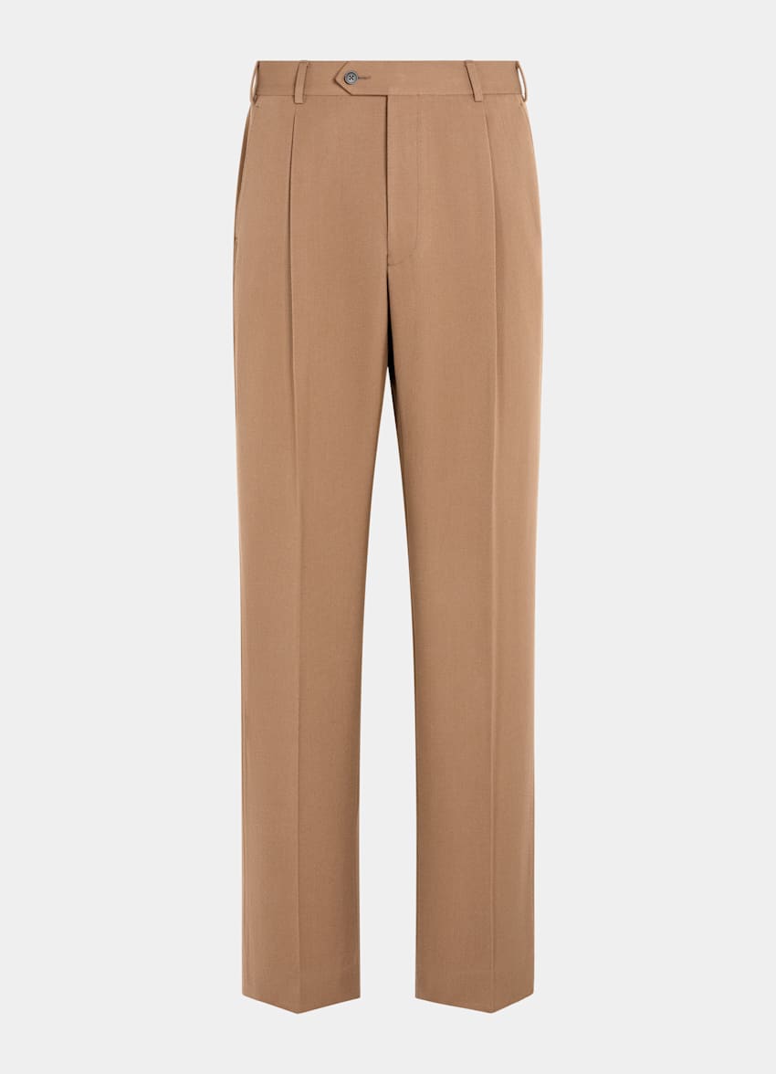 Mid Brown Wide Leg Straight Pants
