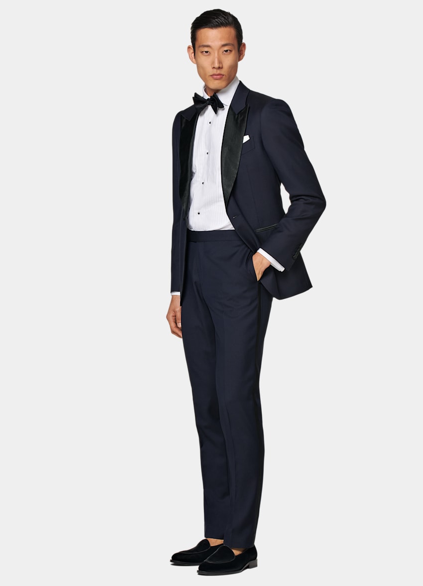 Navy Tailored Fit Lazio Tuxedo