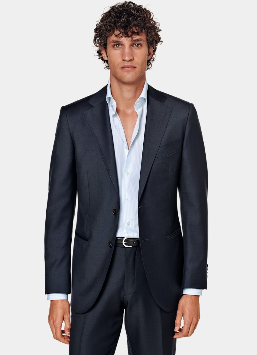 Navy Tailored Fit Lazio Suit Jacket