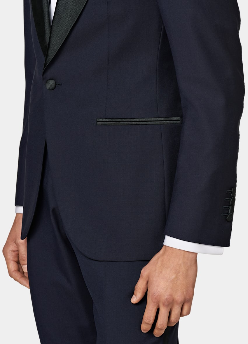 Navy Tailored Fit Lazio Tuxedo