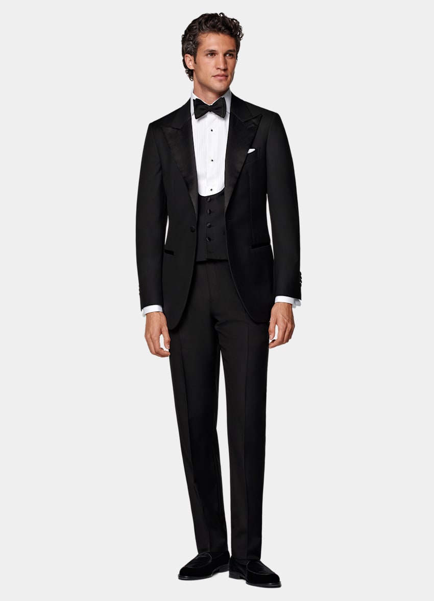 Black Three-Piece Tailored Fit Havana Tuxedo