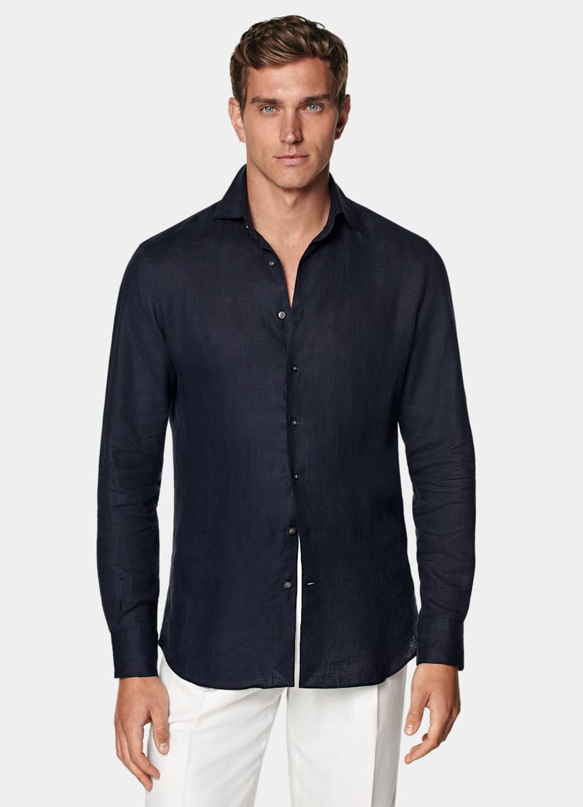 Navy Tailored Fit Shirt