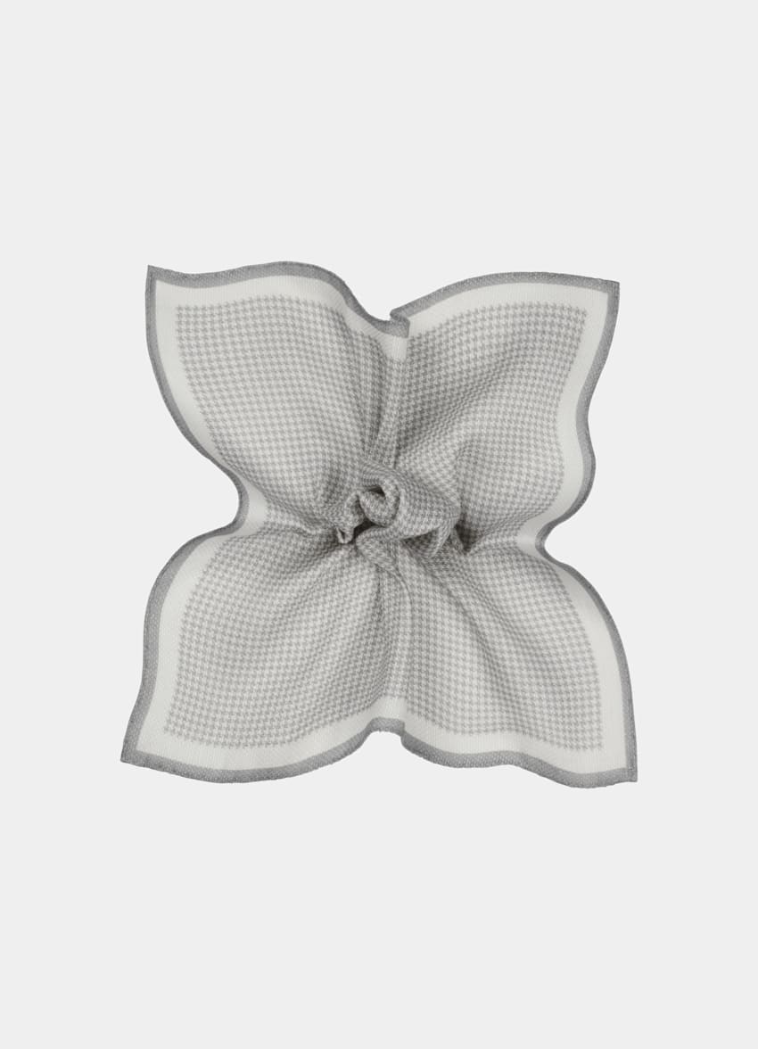 Light Brown Houndstooth Pocket Square