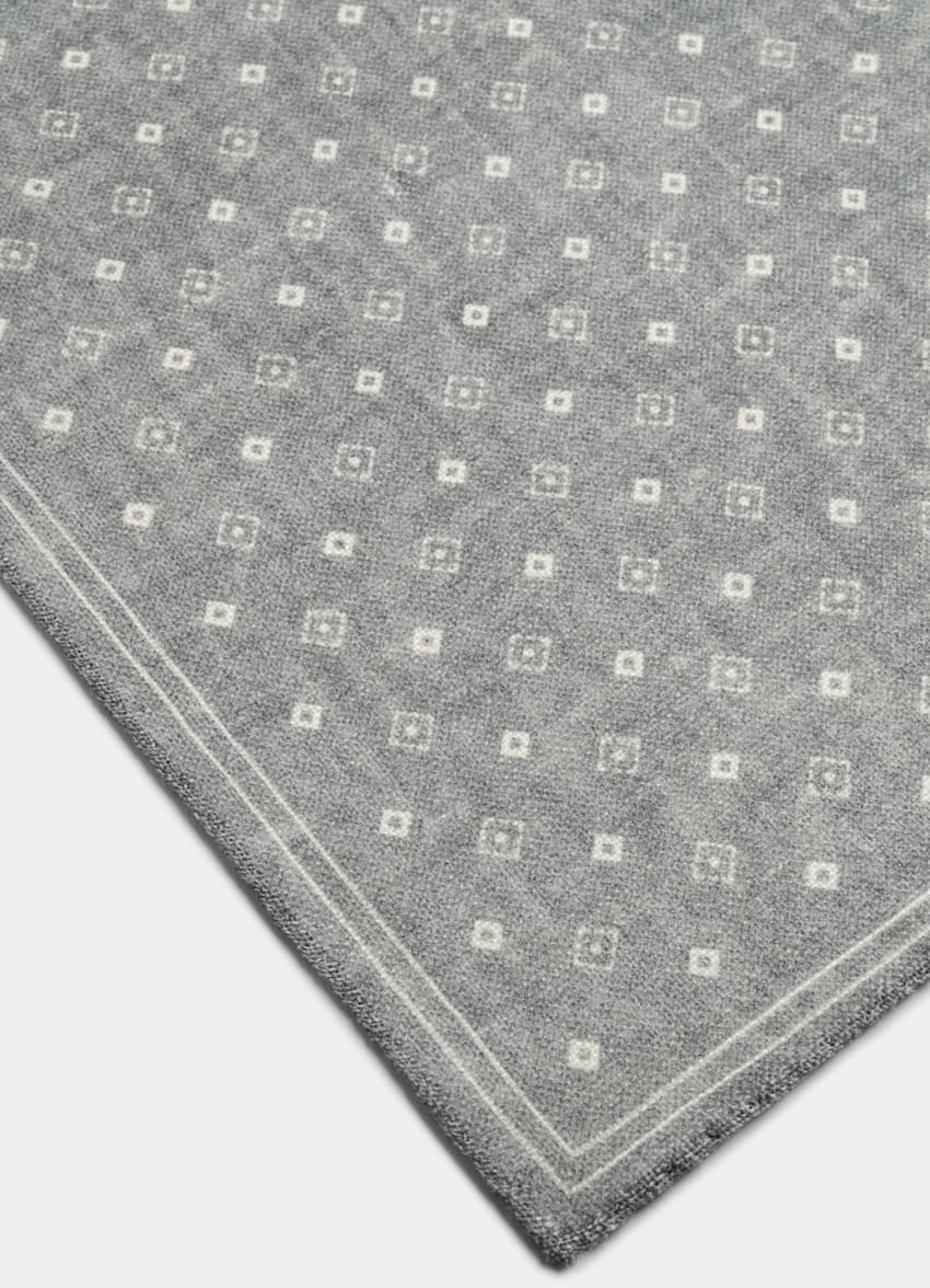 Light Grey Graphic Pocket Square