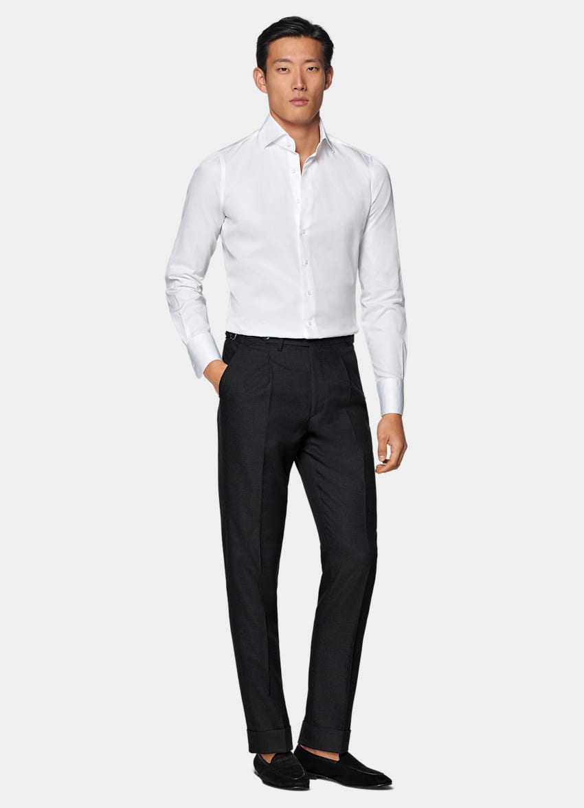 White Twill Slim Fit Shirt
