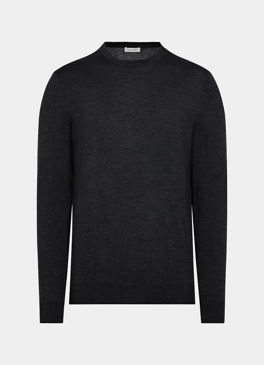 Dark Grey Merino Crewneck
