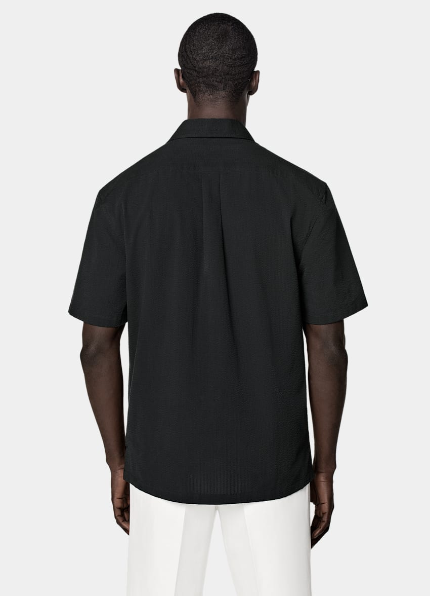 Black Tailored Fit Short Sleeve Shirt