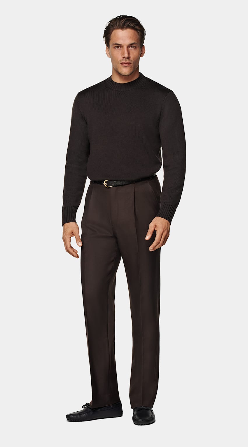 Dark Brown Merino Crewneck