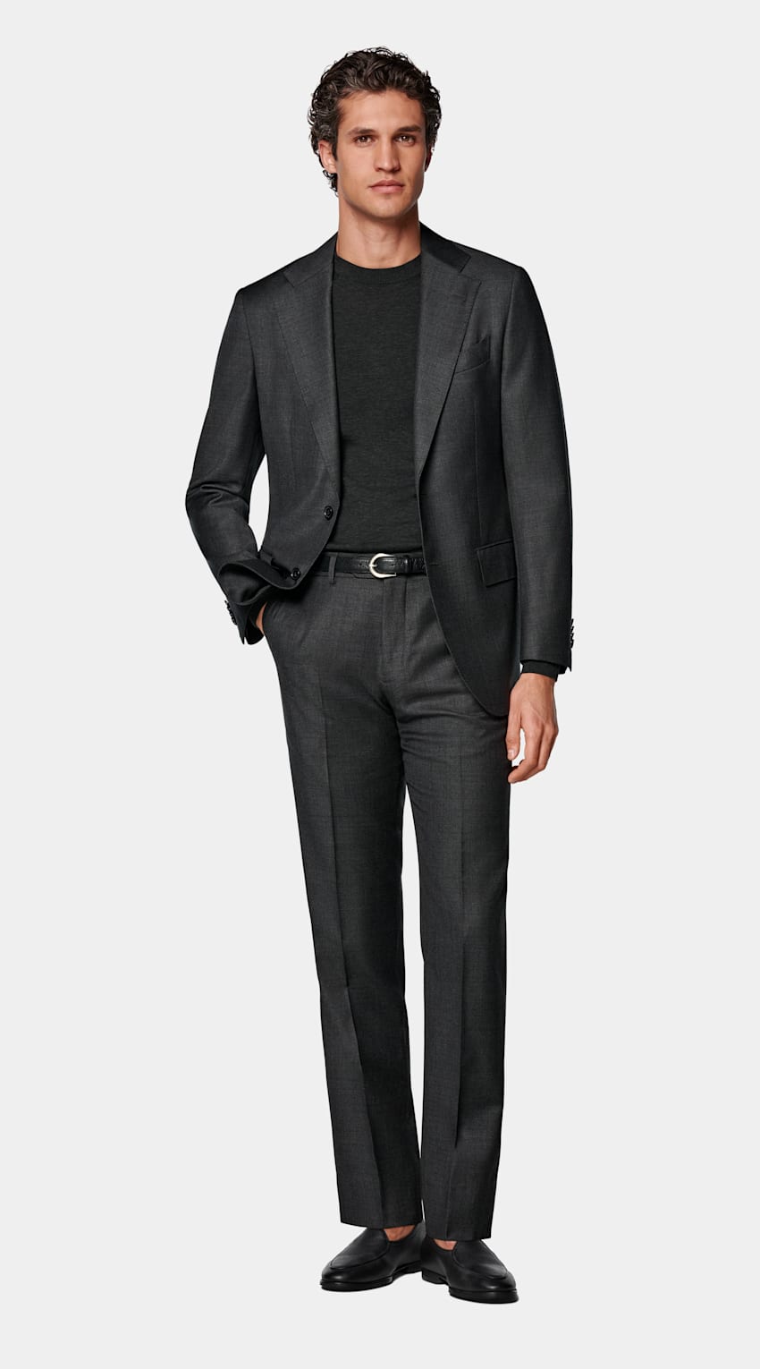 Dark Grey Tailored Fit Havana Suit
