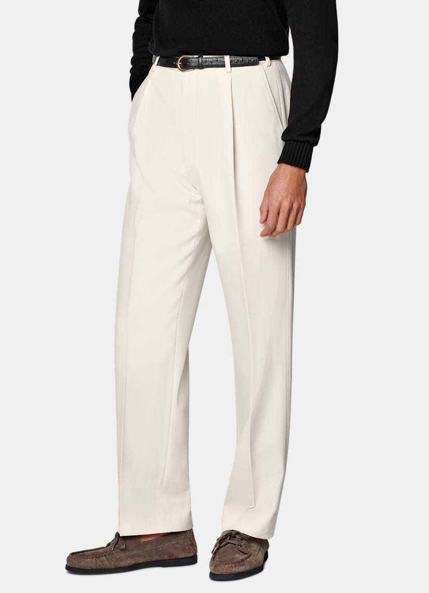 Off-White Wide Leg Straight Pants