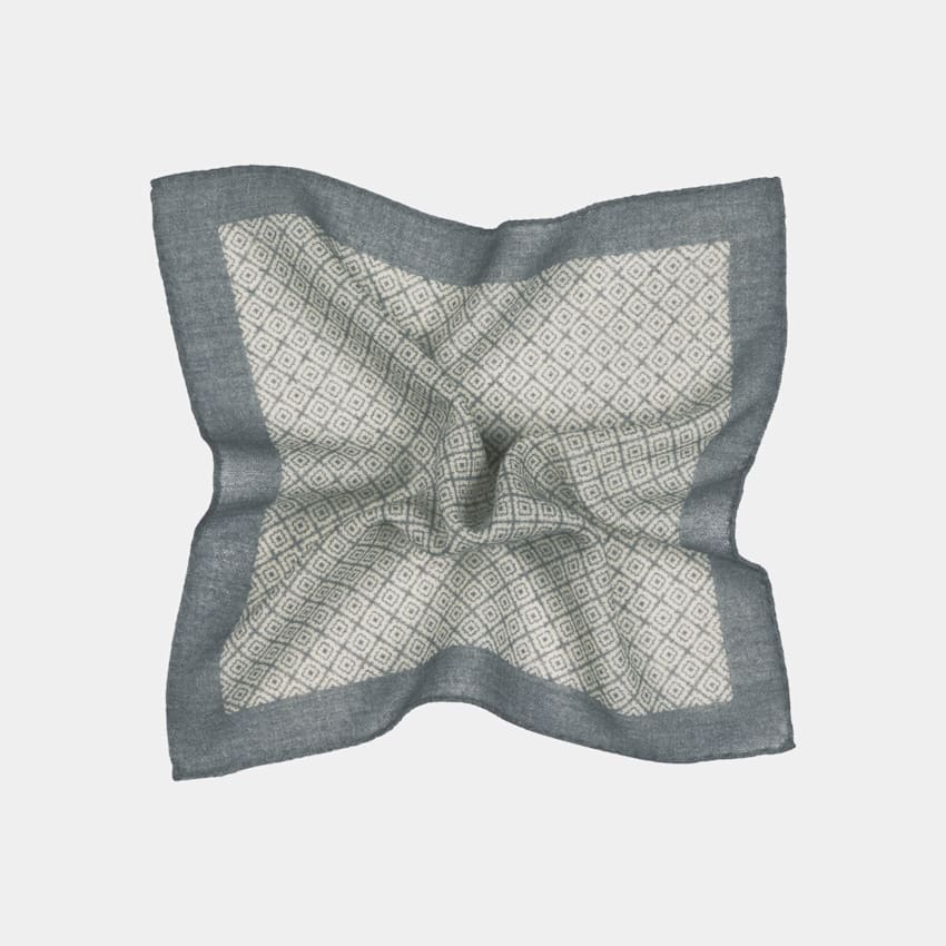 Light Grey Graphic Pocket Square