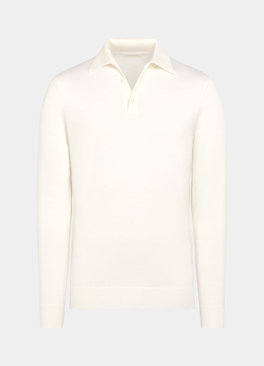 Off-White Merino Long Sleeve Polo
