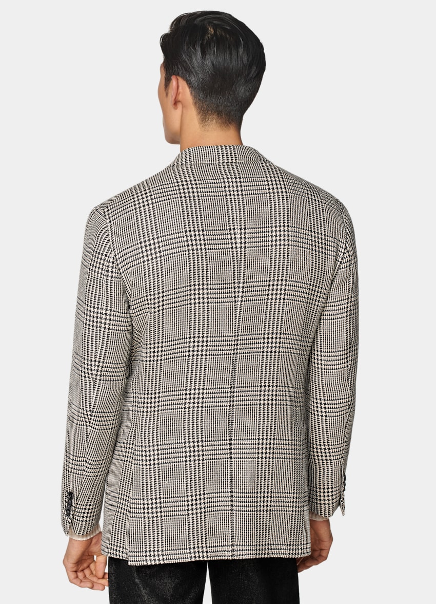 Black Checked Relaxed Fit Roma Blazer