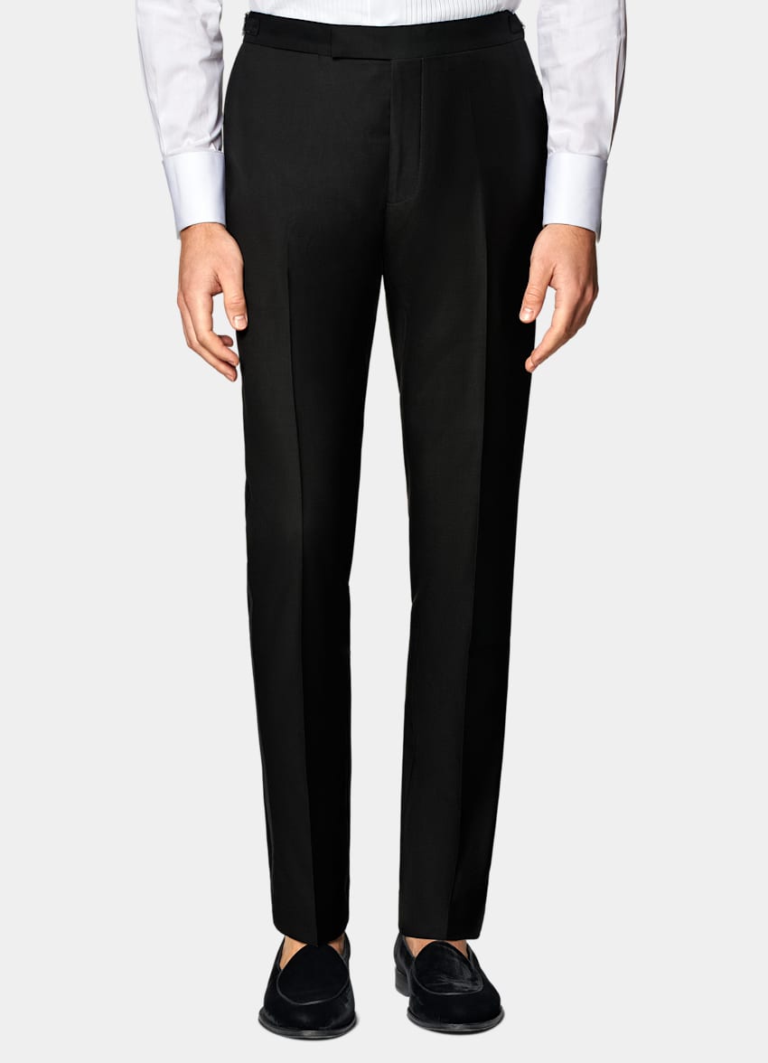 Black Three-Piece Tailored Fit Lazio Tuxedo