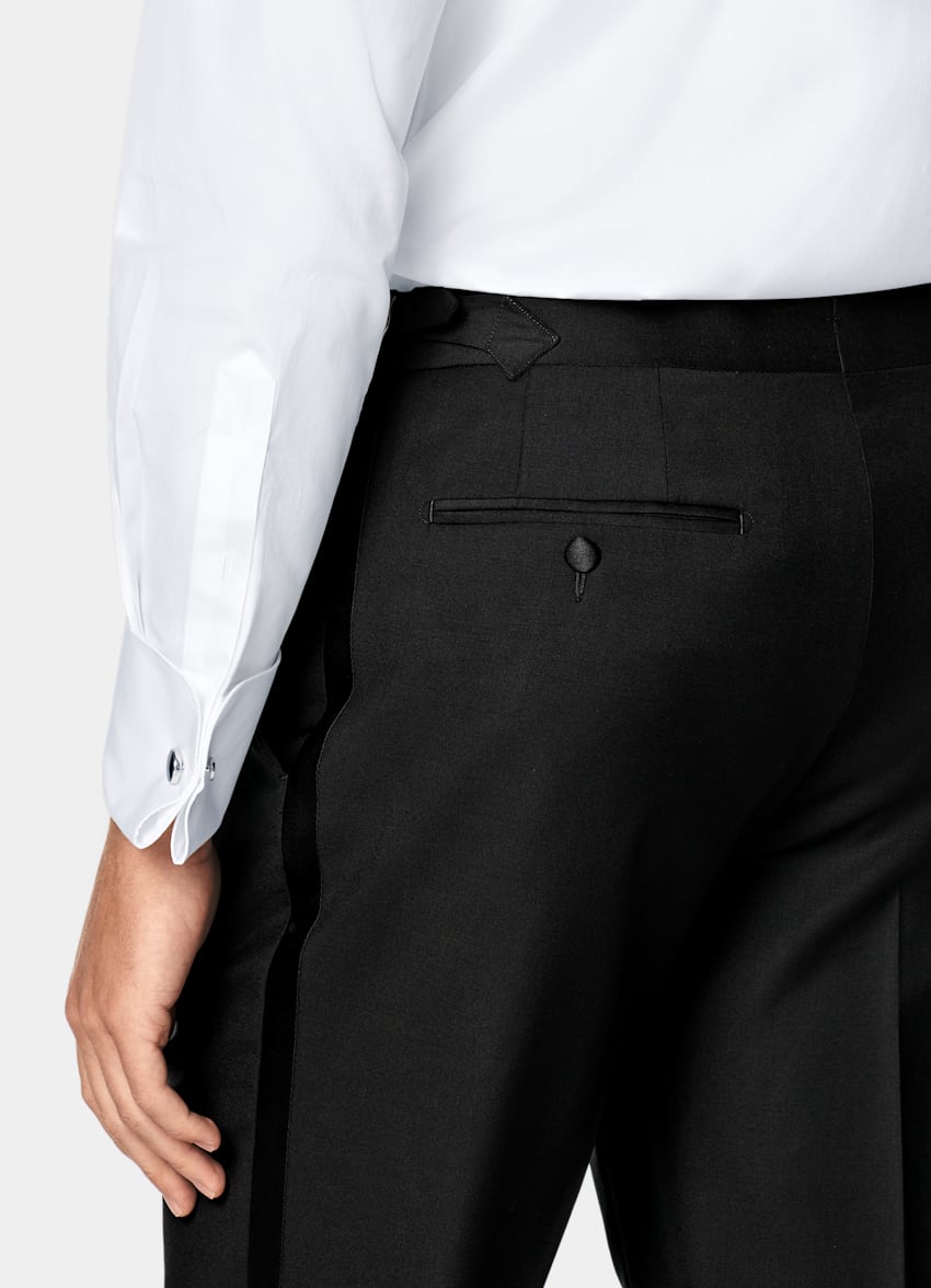White Twill Tailored Fit Tuxedo Shirt