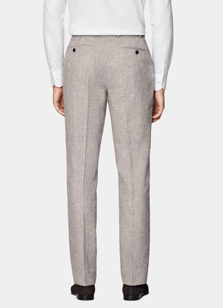 Light Taupe Checked Tailored Fit Havana Suit