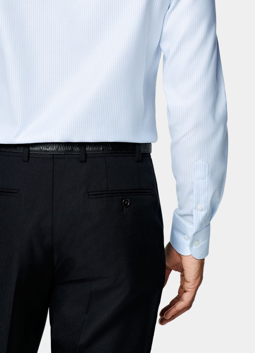 Light Blue Striped Oxford Shirt