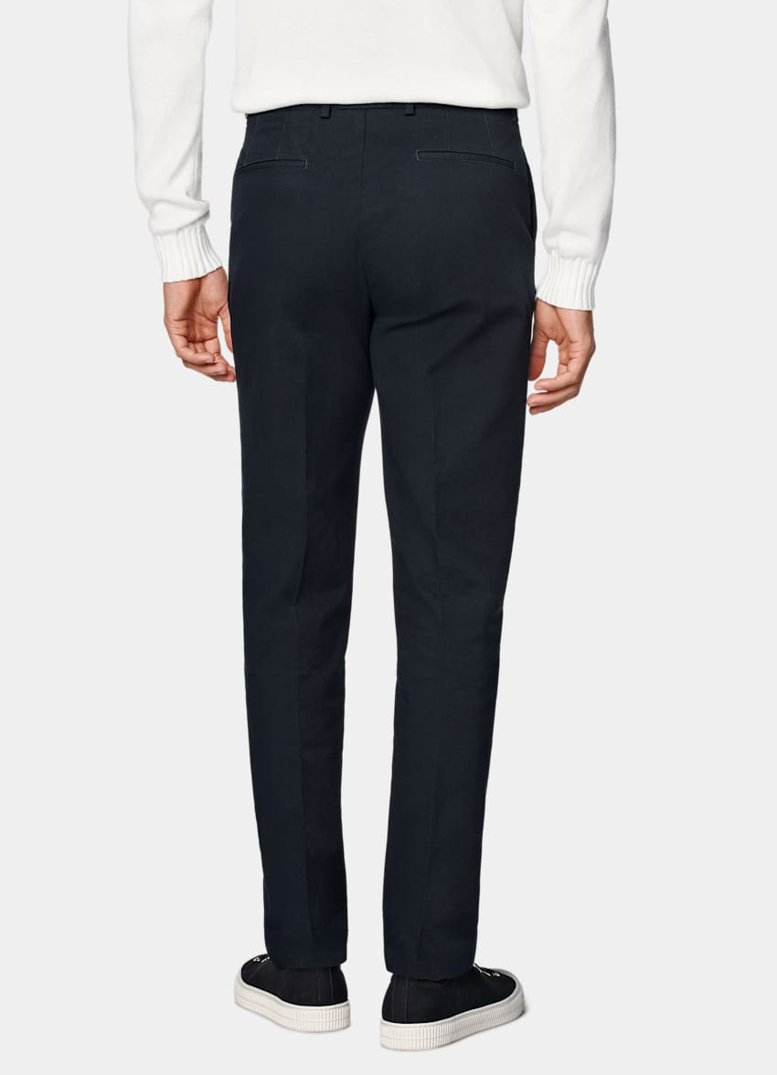 Navy Slim Leg Straight Chinos