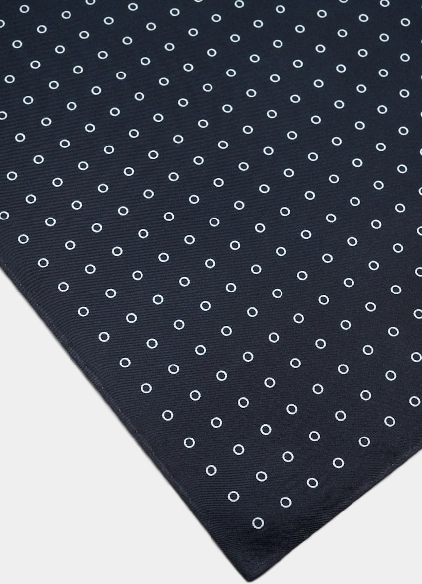Navy Graphic Pocket Square