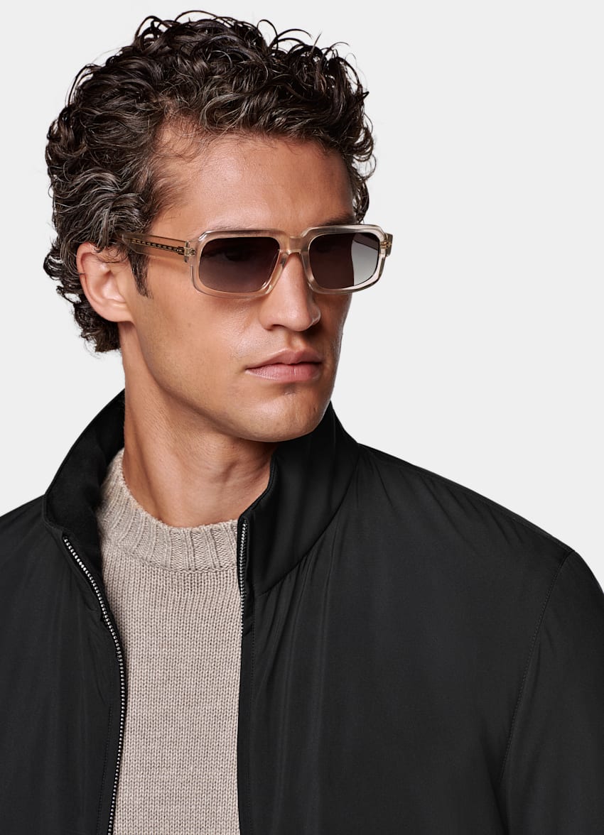Black Reversible Bomber Jacket