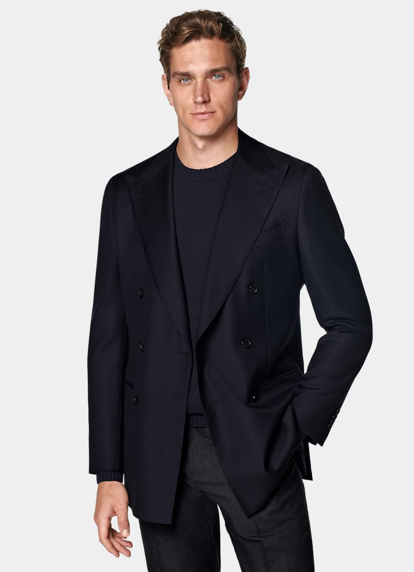 Navy Tailored Fit Havana Suit Jacket