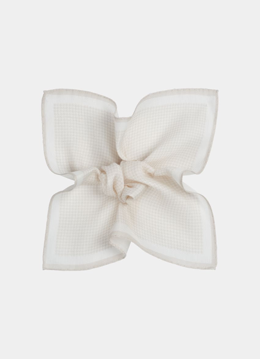 Light Brown Houndstooth Pocket Square