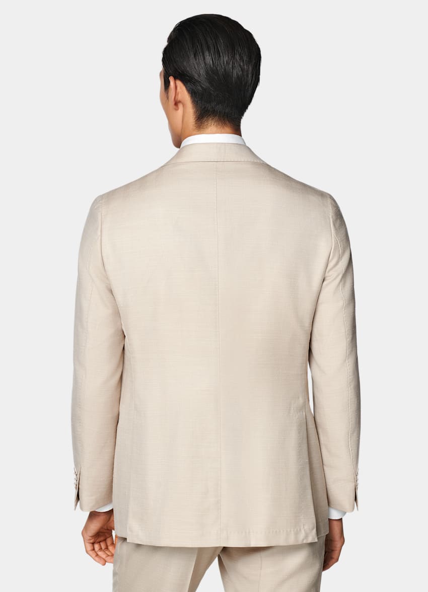 Sand Herringbone Tailored Fit Havana Suit