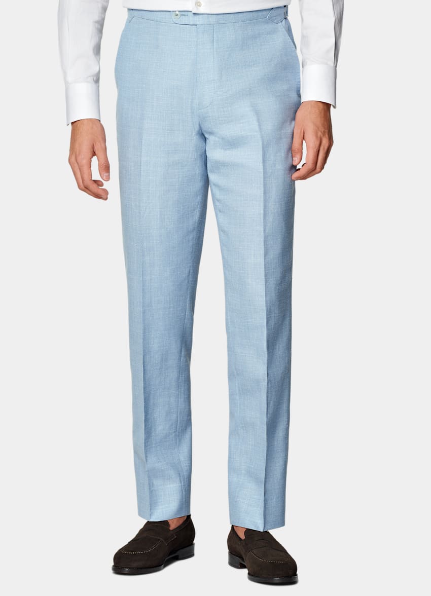 Light Blue Three-Piece Tailored Fit Havana Suit