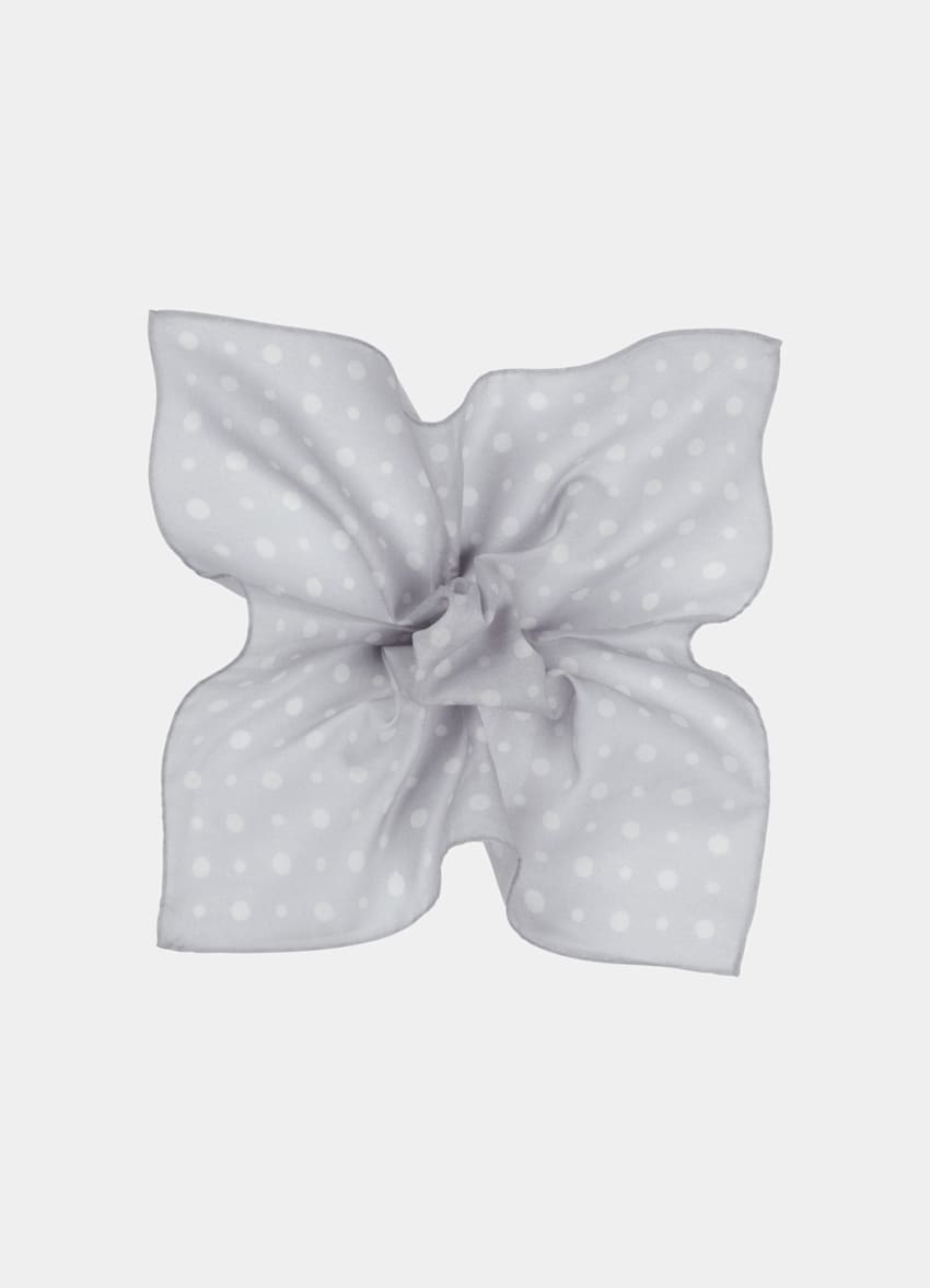 Grey Graphic Pocket Square