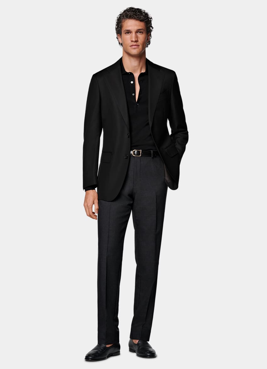 Black Tailored Fit Havana Suit Jacket