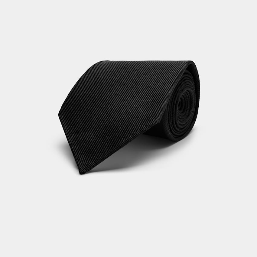 Black 7 Fold Tie