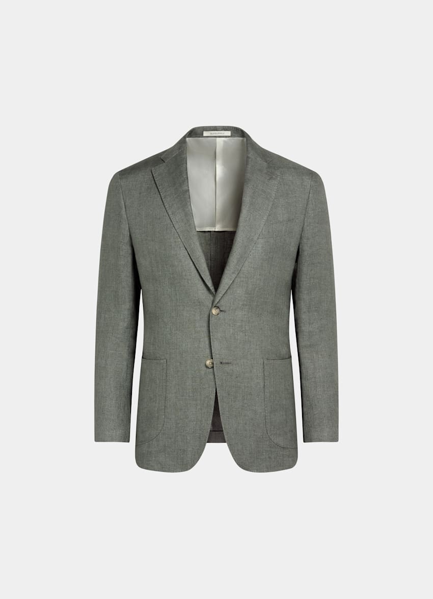 Mid Green Tailored Fit Havana Suit Jacket