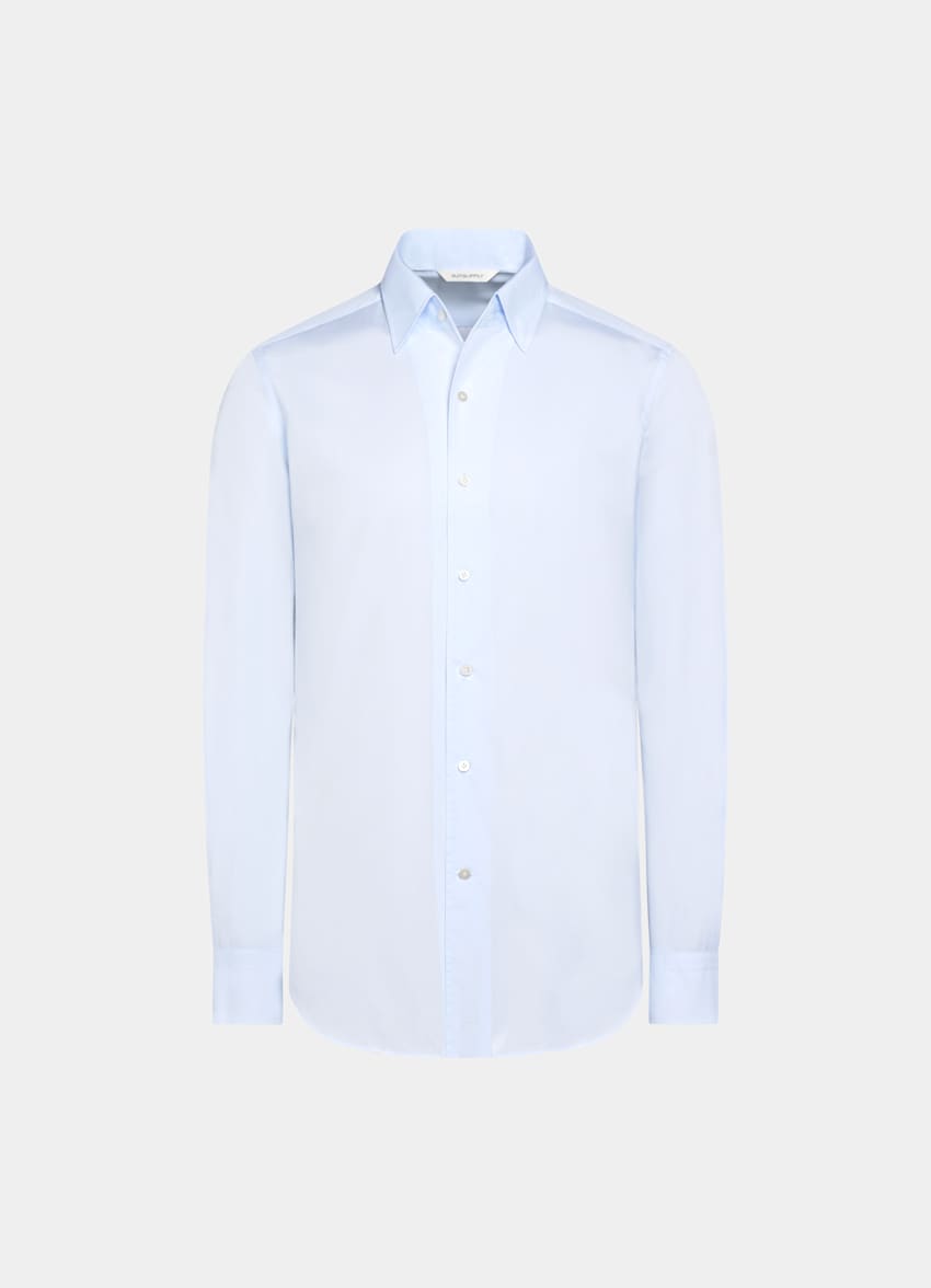 Light Blue Classic Collar One Piece Tailored Fit Shirt