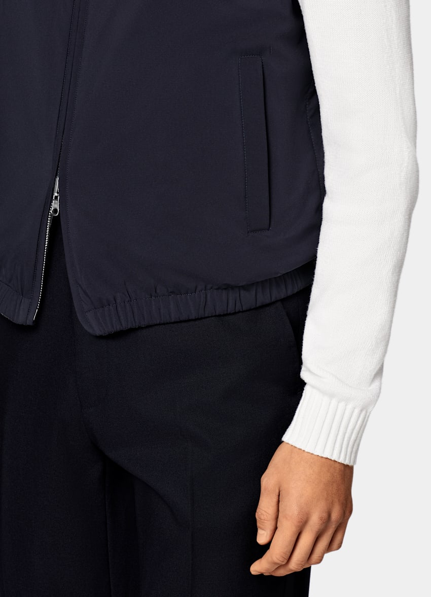 Navy Reversible Light Padded Zip Vest