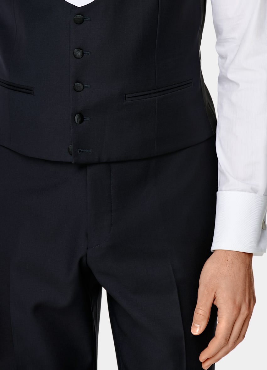 Navy Tuxedo Waistcoat