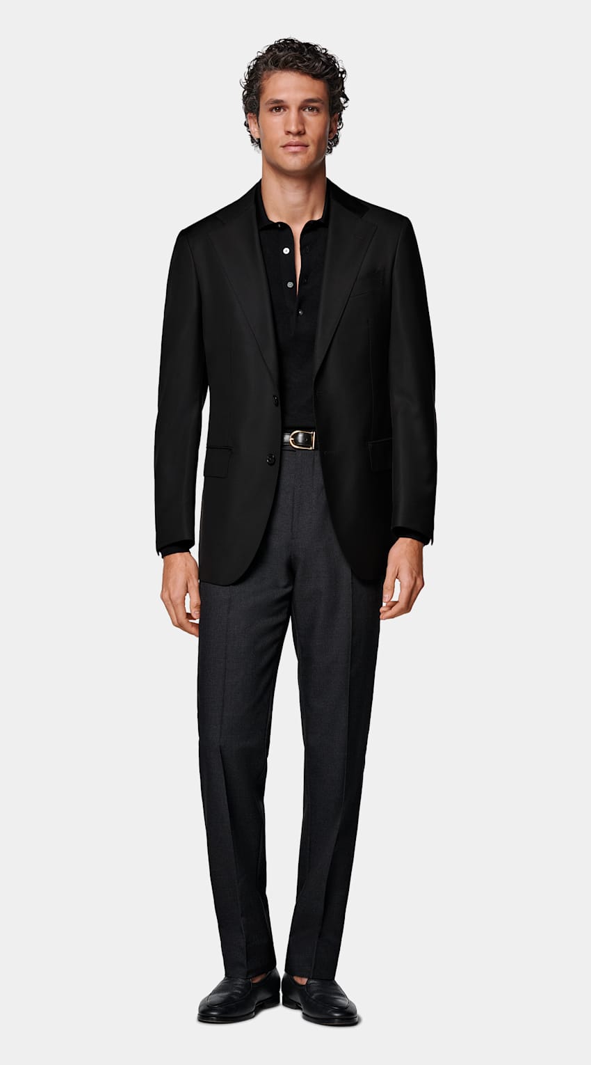 Black Tailored Fit Havana Suit Jacket