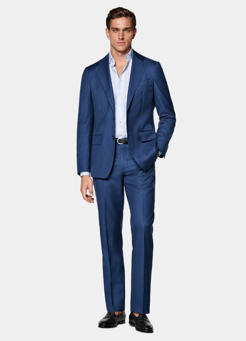 Mid Blue Tailored Fit Havana Suit