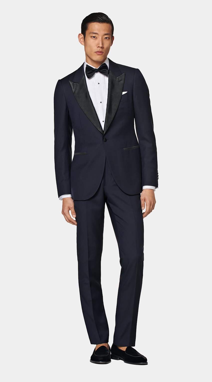 Navy Tailored Fit Lazio Tuxedo