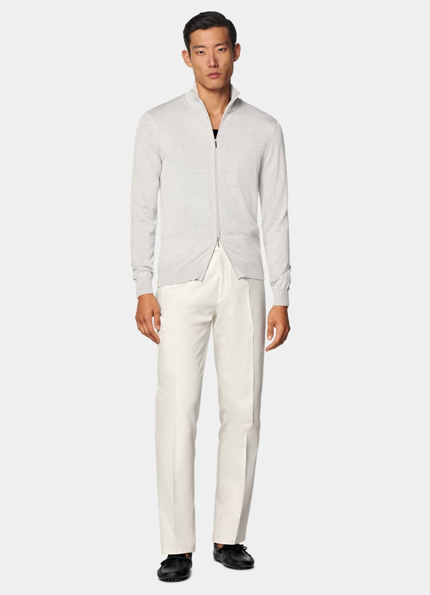 Light Grey Zip Cardigan